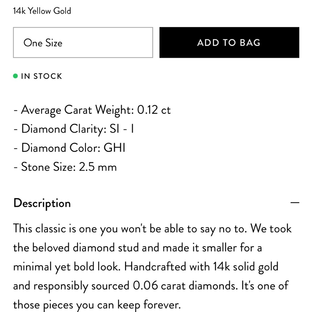 Diamond Mini Stud Earrings - Gold - Picture 3 of 5